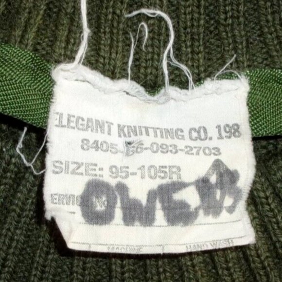 sz95-105 R USMC MARINE CORP WOOLY PULLY SWEATER 100% Wool OLIVE GREEN EC 1591 - Picture 11 of 11